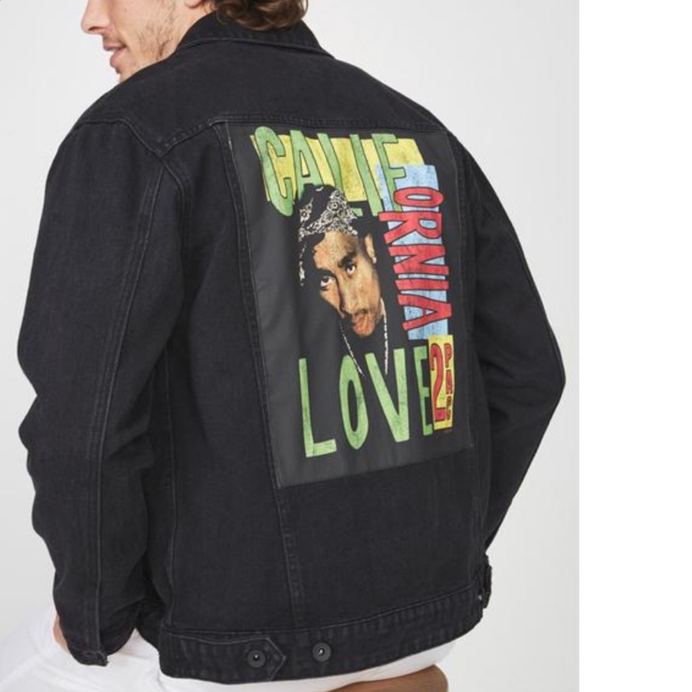 NWT Cotton On TUPAC Denim Jacket, Unisex
